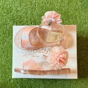Baby Deer Pink Glitter Flower Sandals